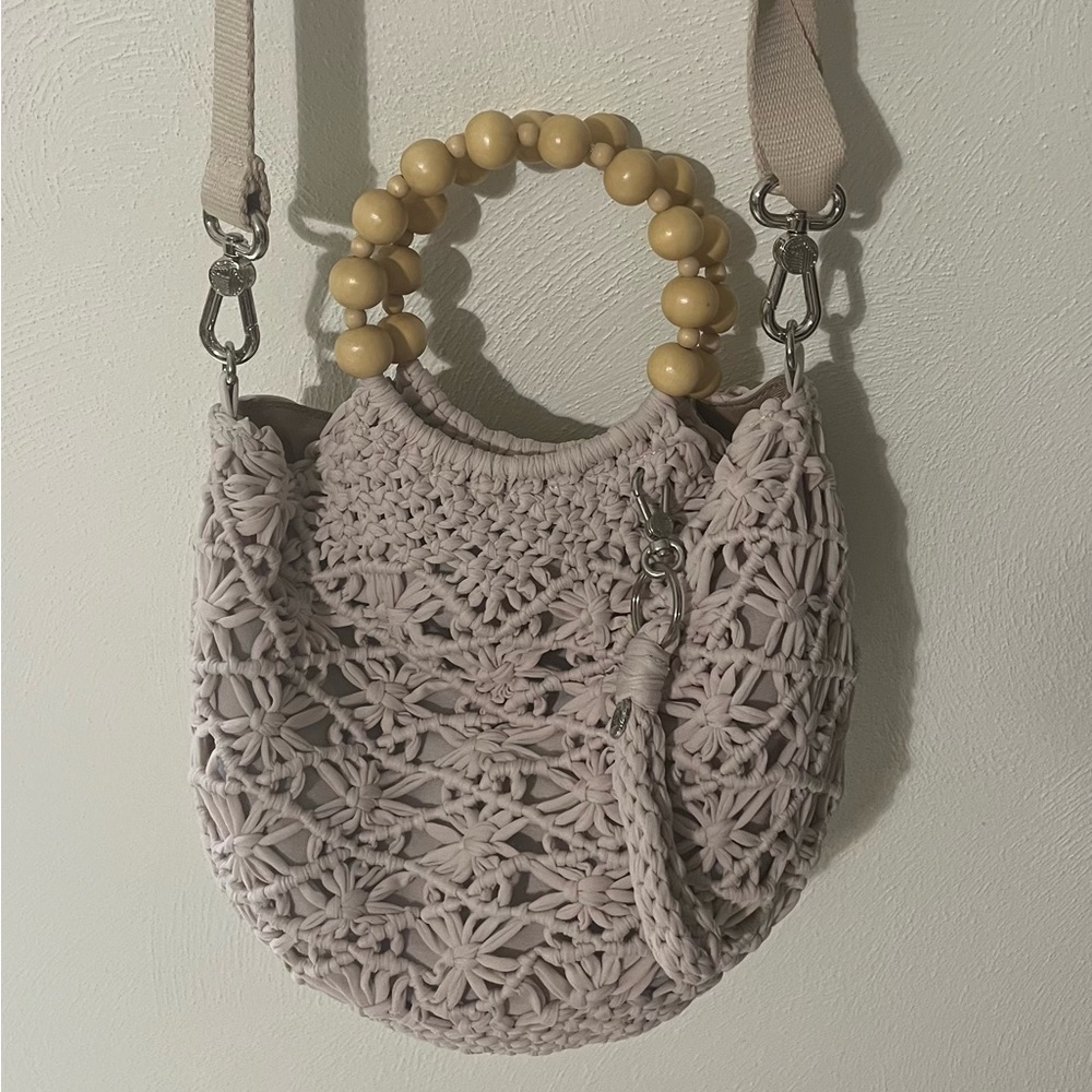 NWOT The Sak Helena Crochet Bracelet Handle Crossbody in Ecru